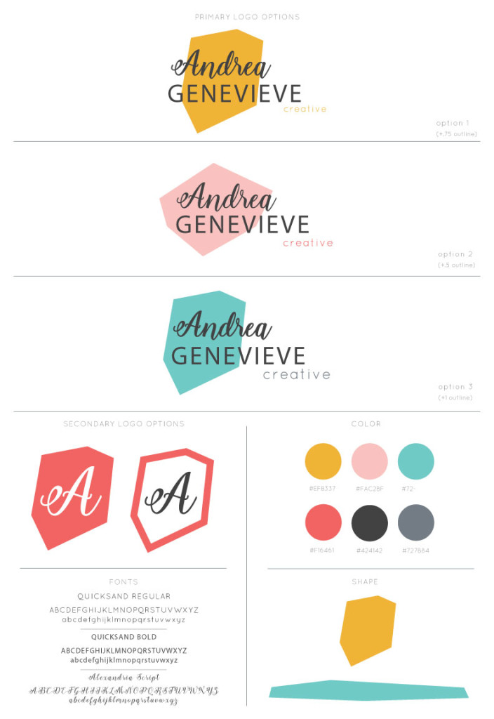 Andrea Genevieve Branding Board